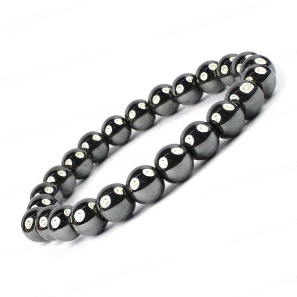 Hematite 8 mm Round Bead Bracelet