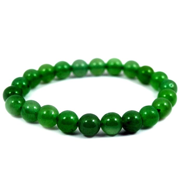  Green Onyx Natural Healing Crystal Bracelet - 8mm Round Beads - Beaded Bracelet