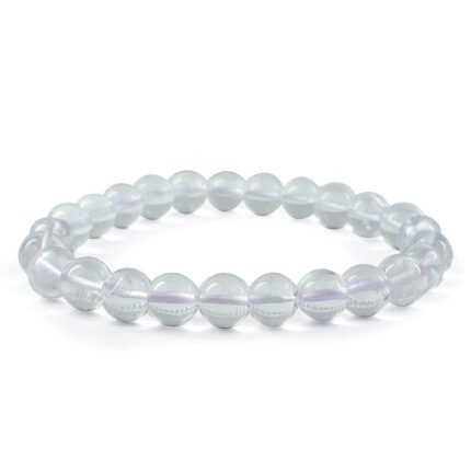 Clear Quartz Natural Healing Crystal Bracelet - 8mm Round Beads - Beaded Bracelet