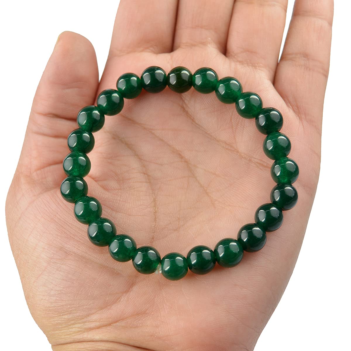 Green Aventurine Healing Crystal Bracelet - 8mm Round Beads - Beaded Bracelet