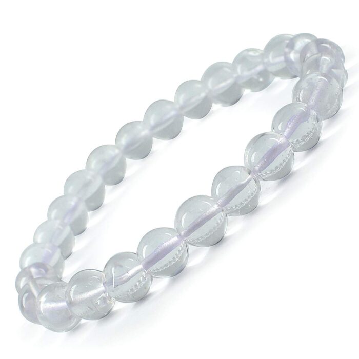 Clear Quartz Natural Healing Crystal Bracelet - 8mm Round Beads - Beaded Bracelet
