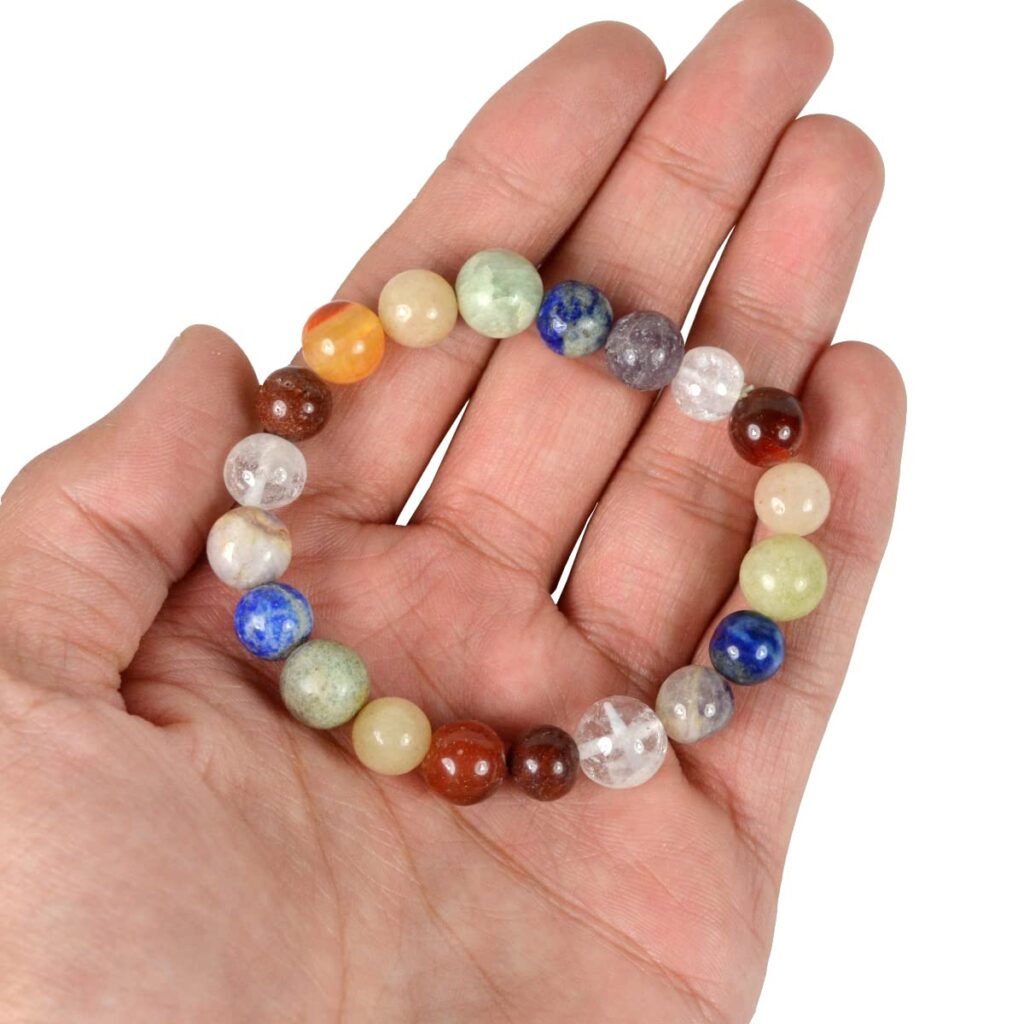 7 Chakra Natural Healing Crystal Bracelet - 8mm Round Beads - Beaded Bracelet