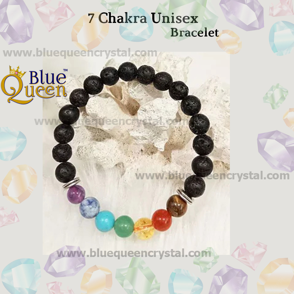 Bluequeen 7 Chakra Unisex Crystal Bracelet