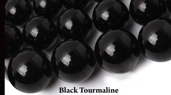 Black Tourmaline with Tiger Eye Natural Healing Crystal Bracelet - 8mm Round Beads - Beaded Bracelet