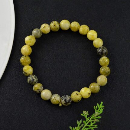 Serpentine Natural Healing Crystal Bracelet - 8mm Round Beads - Beaded Bracelet