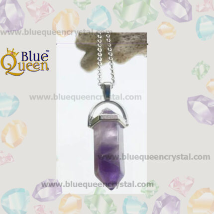 Bluequeen Amethyst Unisex Pencil Pendent with Chain