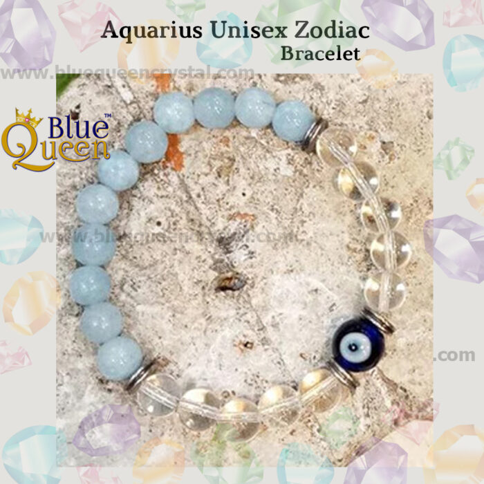 Bluequeen Aquarius Unisex Zodiac Crystal Bracelet