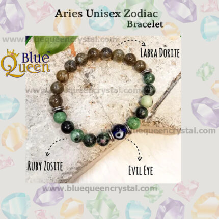 Bluequeen Aries Unisex Zodiac Crystal Bracelet