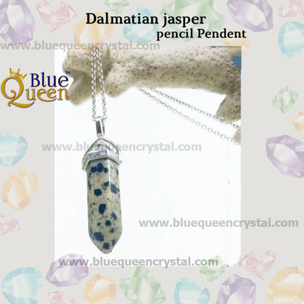 Bluequeen Dalmatian Stone Unisex Pendent with Chain