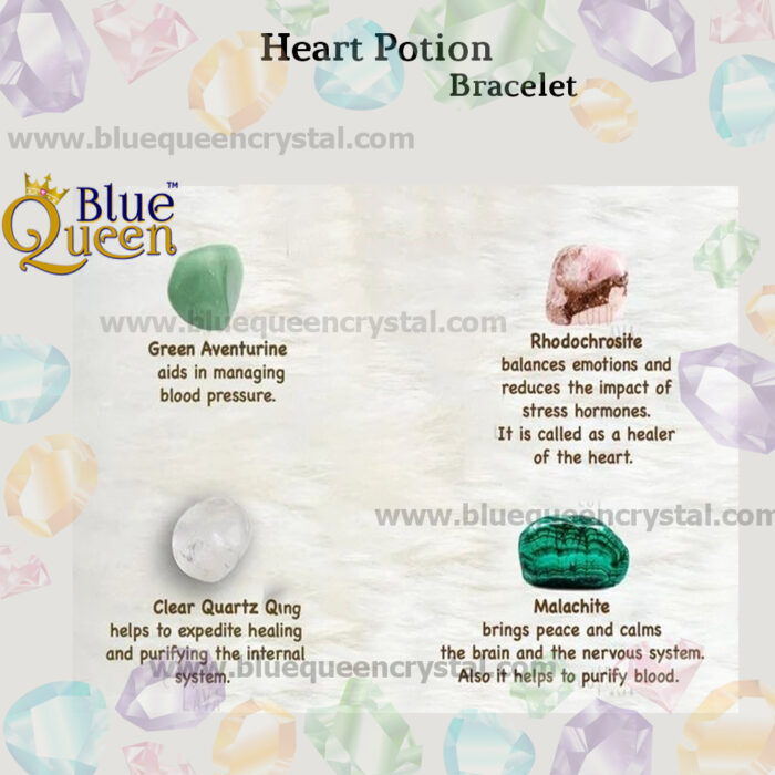 Bluequeen Heart Potion Crystal Bracelet