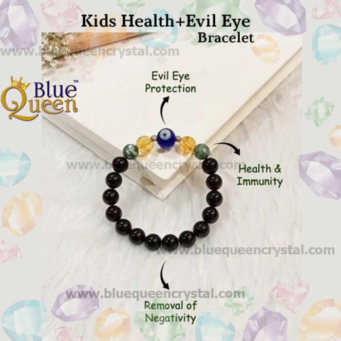 Bluequeen Kids Health and Evil Eye Protection Crystal Bracelet