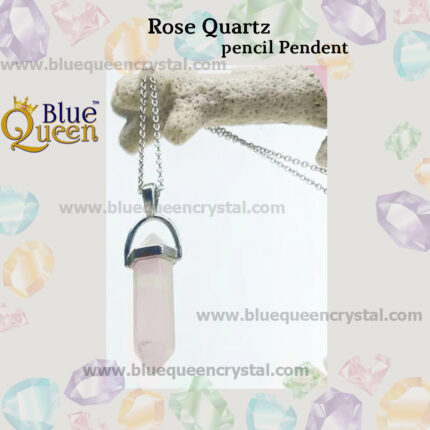 Bluequeen Rose Quartz Unisex Pendent with Chain