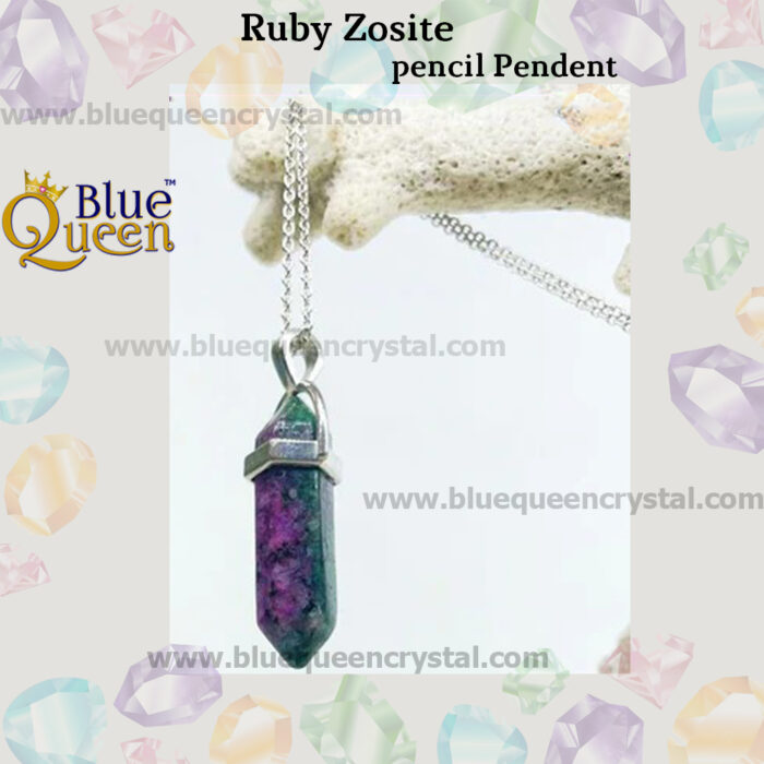 Bluequeen Ruby Zosite Unisex Pendent with Chain