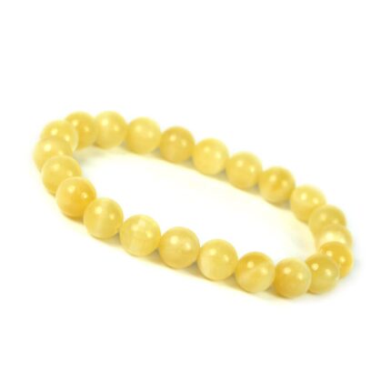 Yellow Jade Natural Healing Crystal Bracelet - 8mm Round Beads - Beaded Bracelet
