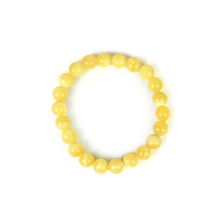 Yellow Jade Natural Healing Crystal Bracelet - 8mm Round Beads - Beaded Bracelet