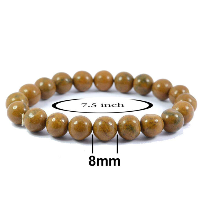   Yellow Jasper Natural Healing Crystal Bracelet - 8mm Round Beads - Beaded Bracelet