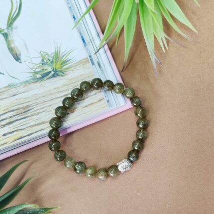 Bluequeen Labradorite Crystal Elastic 8mm Stretch Crystal Yoga,Meditation Buddha Bracelet