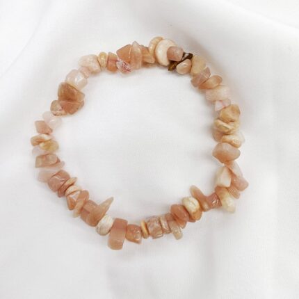 Peach Moonstone Crystal Chips Bracelet