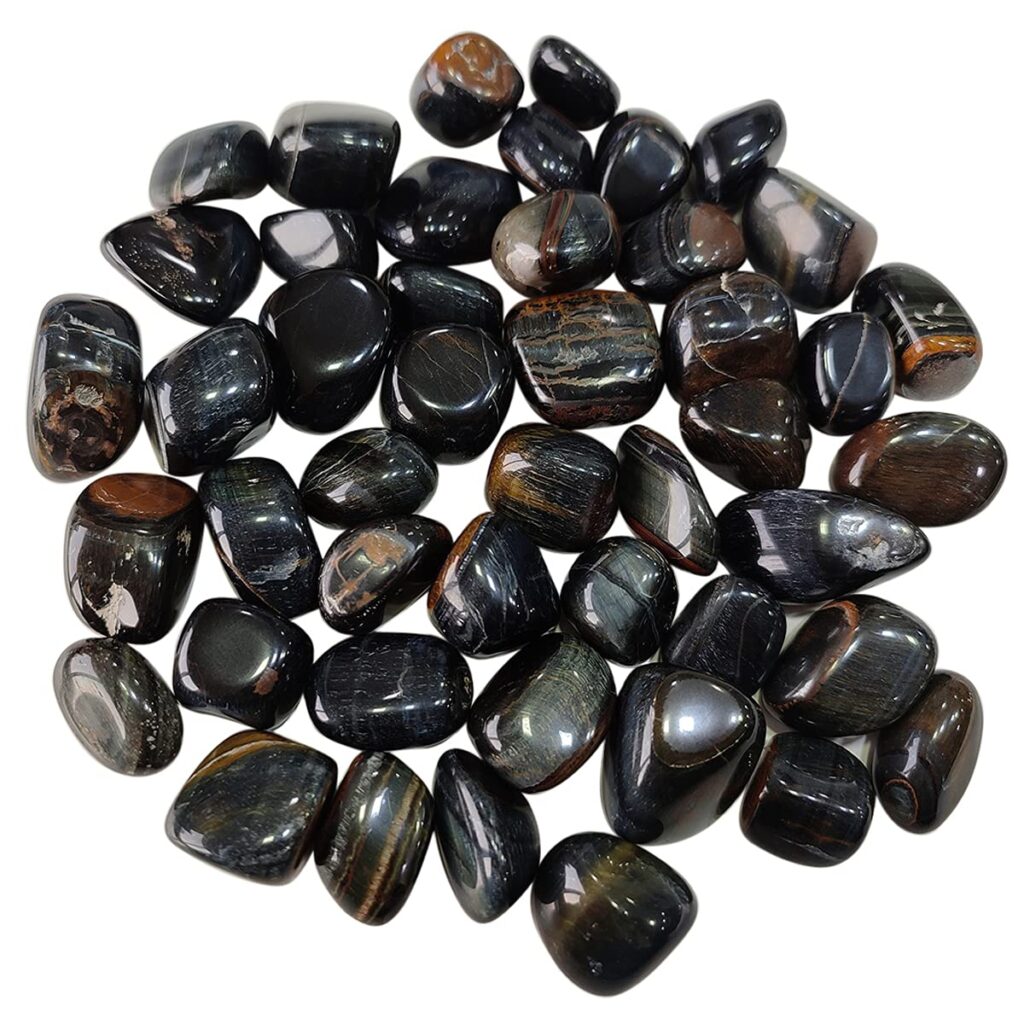 Bluequeen Blue Tiger Eye Tumble Stones for Reiki Healing Crystal Blue Tiger Eye Tumbled Stones 200 Grams