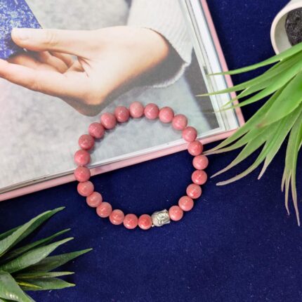 Bluequeen Rhodochrosite Crystal Elastic 8mm Stretch Crystal Yoga,Meditation Buddha Bracelet