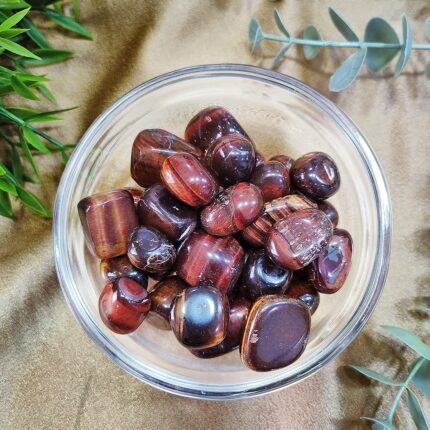 Bluequeen Red Tiger Eye Tumble Stones for Reiki Healing Crystal Red Tiger Eye Tumbled Stones 200 Grams