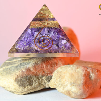 Amethyst Orgonite Pyramid For Energy Healing