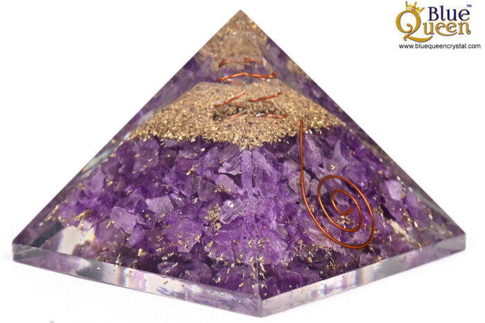 Amethyst Orgonite Pyramid For Energy Healing