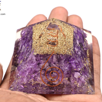 Amethyst Orgonite Pyramid For Energy Healing