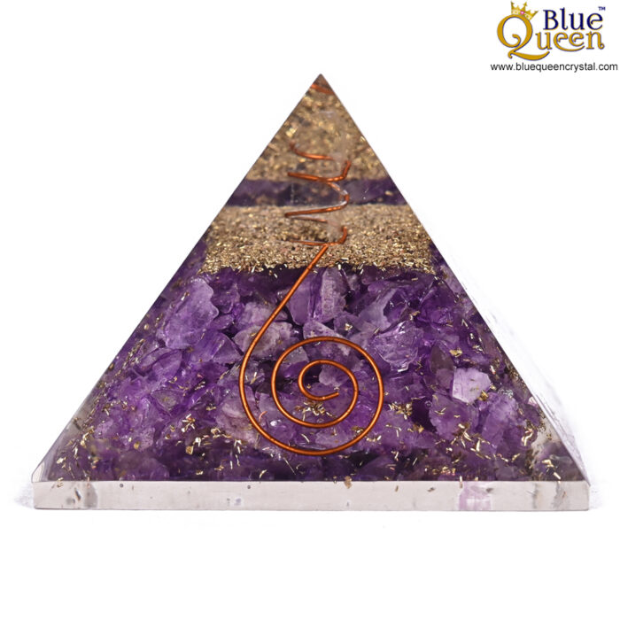 Amethyst Orgonite Pyramid For Energy Healing