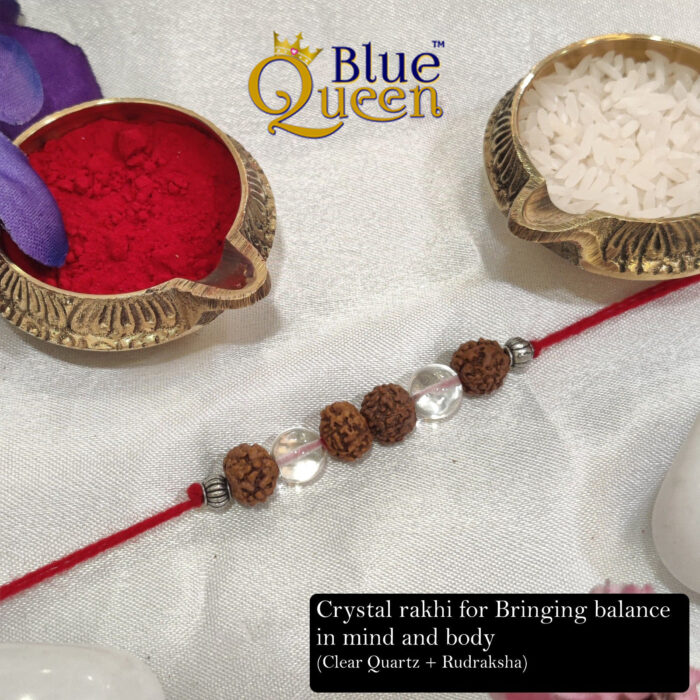 Real Rudraksha Rakhi For Brother Crystal Designe Rakhi