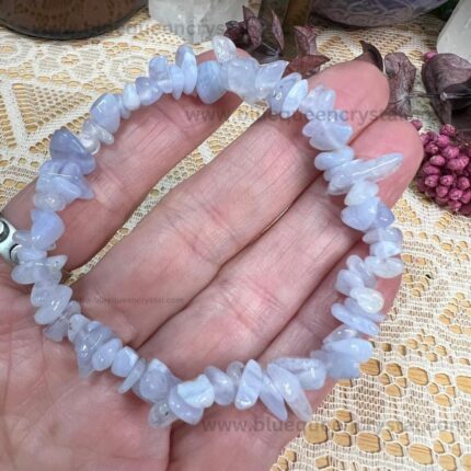 Blue Lace Agate Bracelet Wholesale Blue Lace Agate Chips Bracelet - Bulk Crystals