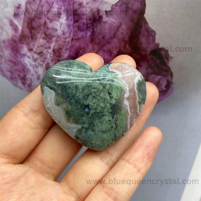 Buy Moss agate hearts online