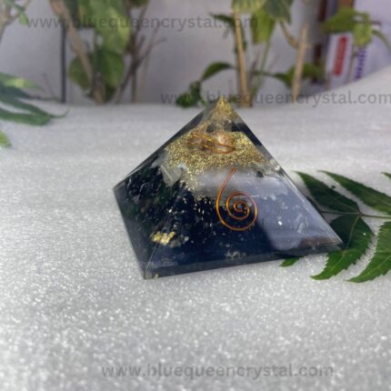 black tourmaline and selenite orgone pyramid