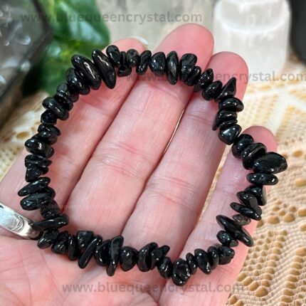 Wholesale Black Tourmaline Chips Bracelet - Bulk Crystals