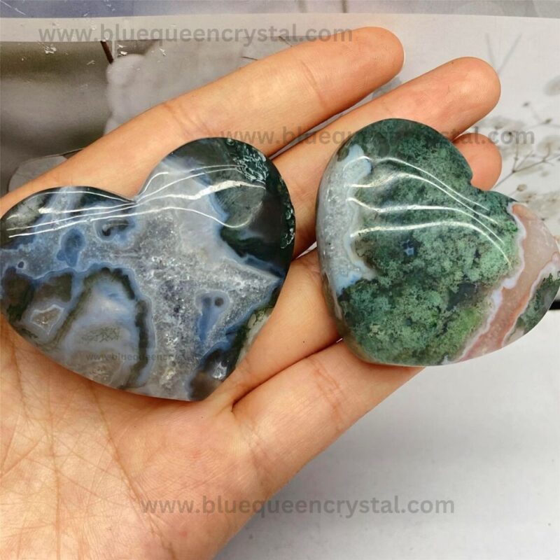 Buy Moss agate hearts online