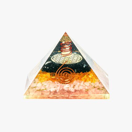 Black Tourmaline,Citrine,Rose Quartz,Orgone Pyramid