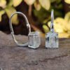 Dangle Drop -Emerald Step Cut Wedding Earrings