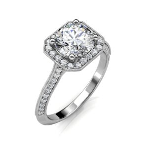 women Diamond halo ring