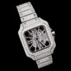 Luxury Cartier Watch in Real VVS Moissanite Diamond Watch, Handmade Stainless Steel Watch For Men/Women